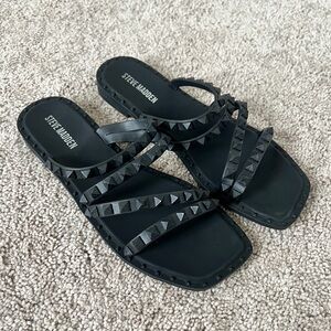 Steve Madden Black Strappy Studded Sandals